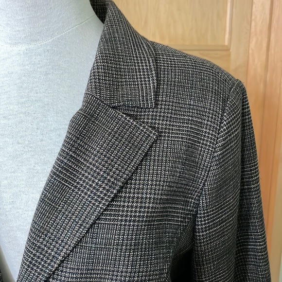 Lana Lee Vintage Pettite Black/Grey Plaid Short Jacket, Size 12 - Picture 5 of 16